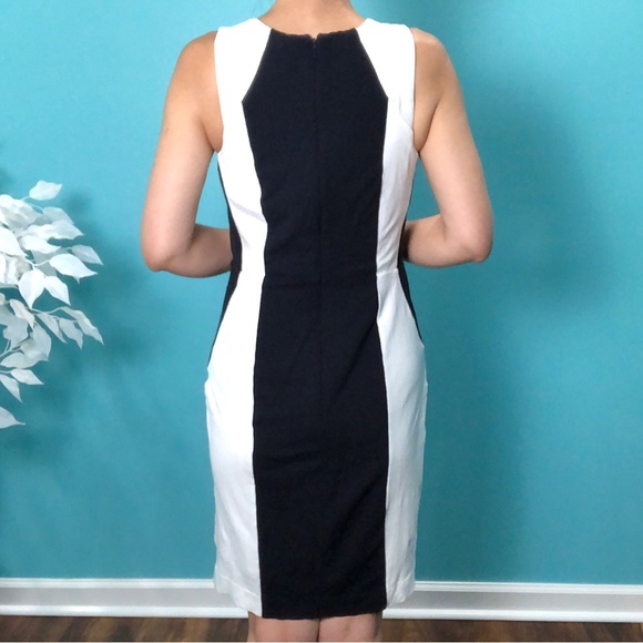 Ann Taylor Black & White Color Block Sleeveless Sheath Dress Petite - Picture 3 of 8